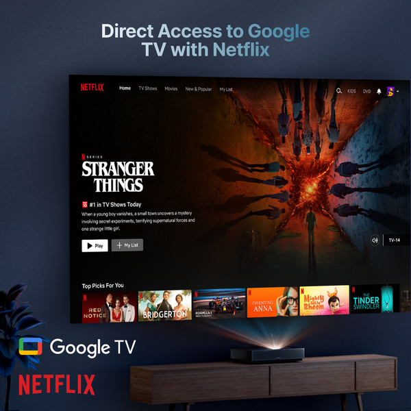 Formovie Cinema Edge 4K UST Laser Projector Featuring Google TV with Netflix (L166FGN)