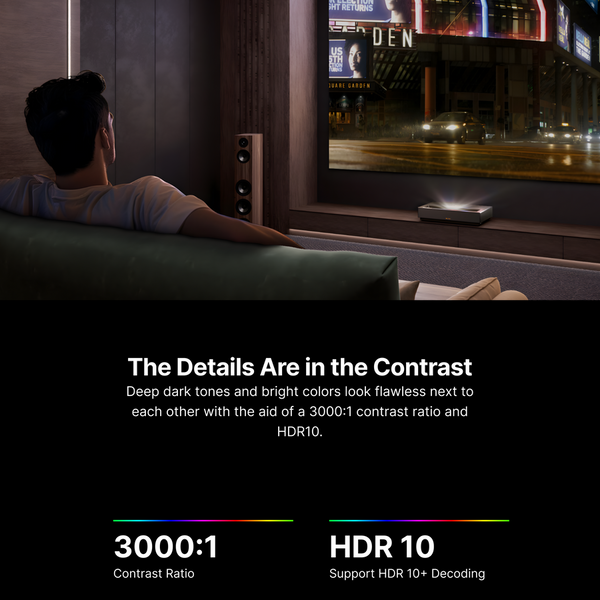 Formovie Cinema Edge 4K UST Laser Projector Featuring Google TV with Netflix (L166FGN)