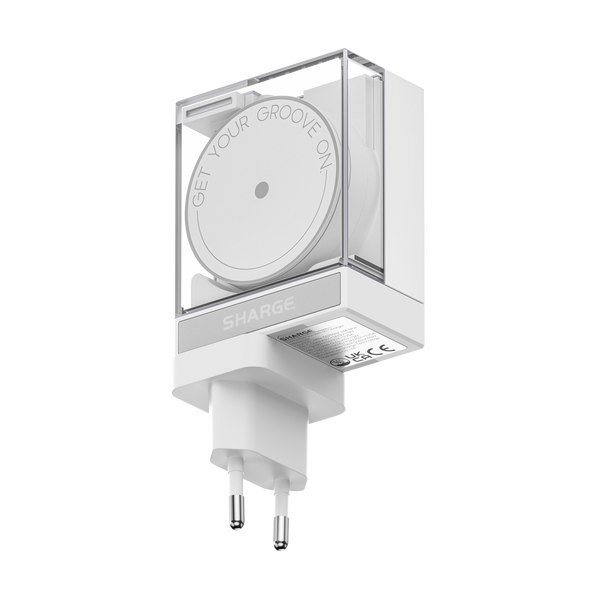 SHARGE Retractable 65 Charger (65W, 2 Ports, Built-in Retractable Cable)
